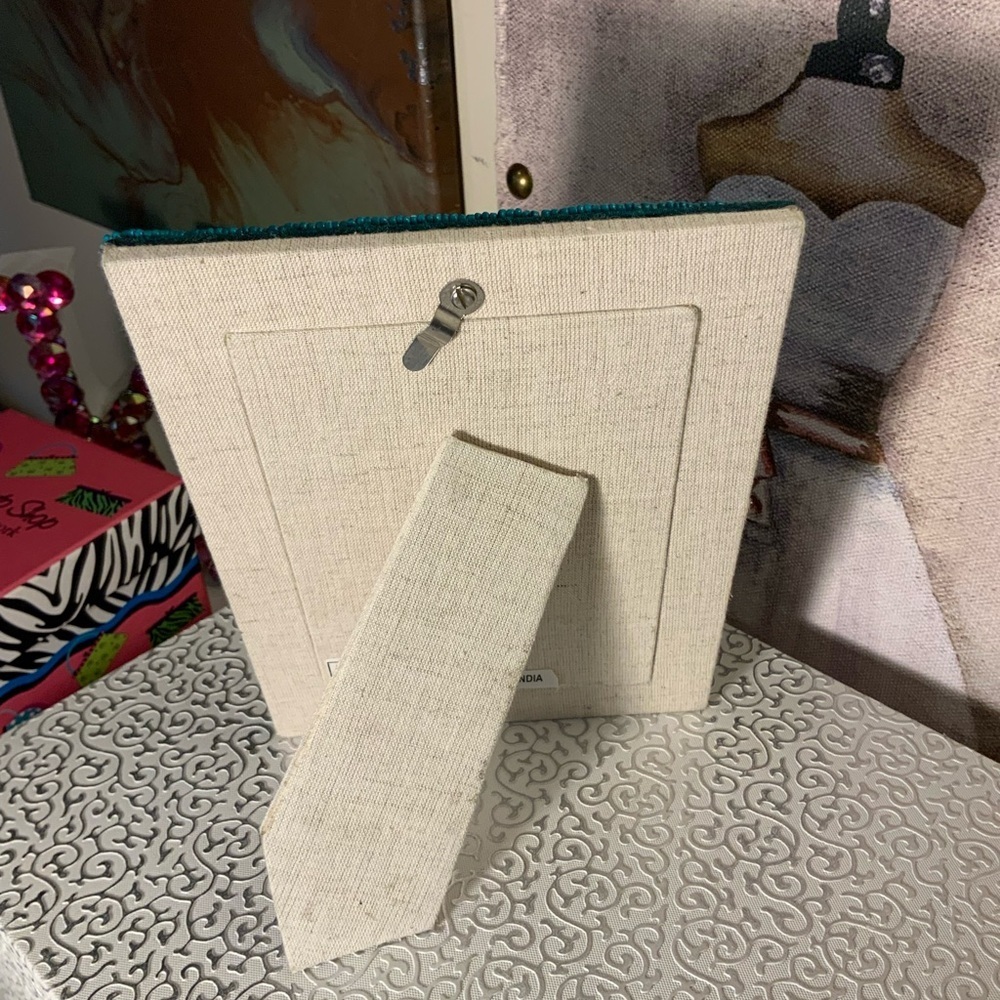 Blue Beaded Picture Frame - Picture 2 of 2